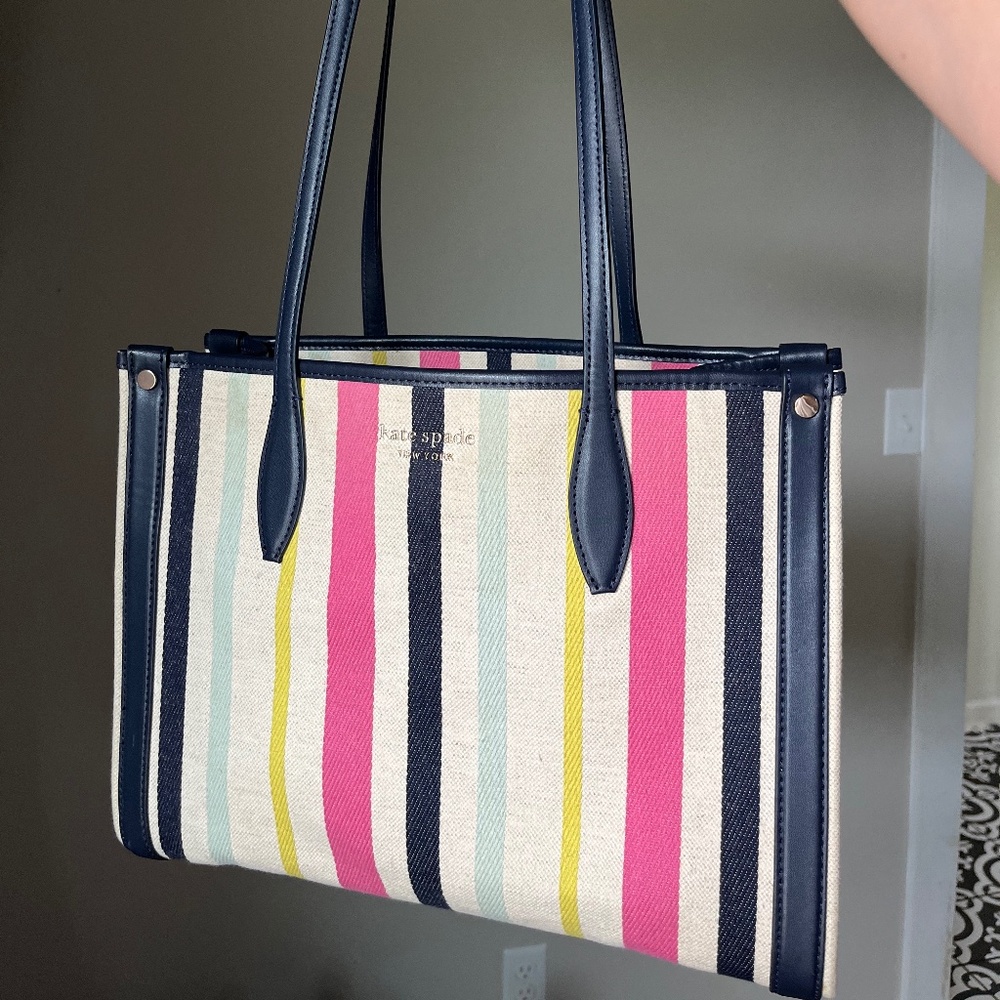 Kate Spade Market Striped Medium Canvas Tote